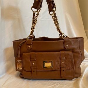Badgley Mischka Camel and Gold Purse